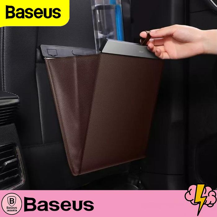 Gambar Tempat Sampah Mobil Baseus Car Back Seat Large Garbage Storage - Cokelat dari RARUBY HOME OFFICIAL undefined Tokopedia