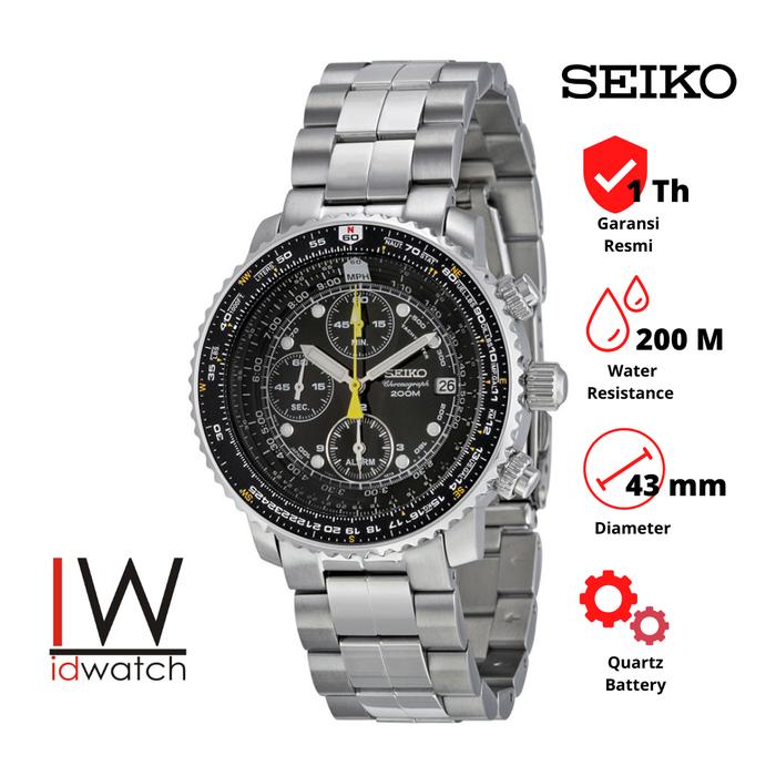 Jual Seiko Flightmaster Pilot Alarm Chronograph SNA411P1 Original - Kota  Surabaya - Idwatch Store | Tokopedia