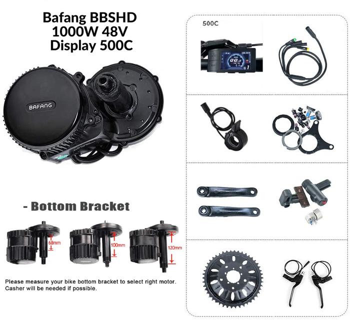 Mid Drive E-Bike KIT Motor Bafang BBSHD 1000W 48V 68-73m, 100mm, 120mm  120mm di Pusat Elektronika Tokopedia
