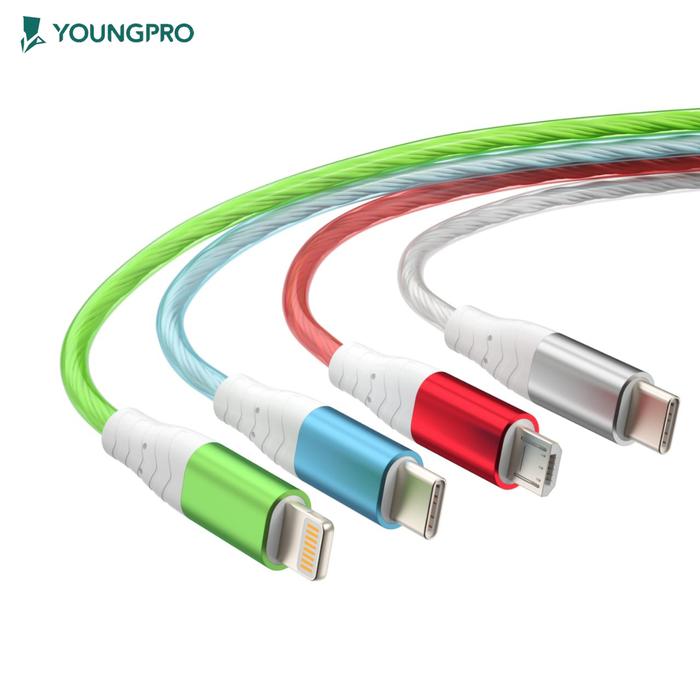 Gambar YoungPro CG-100i - Kabel Data LED For Iphone 5 6 Lightning Usb Cable - RAINBOW dari Youngpro Indonesia undefined Tokopedia