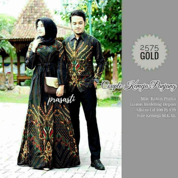 Gambar GAMIS COUPLE BATIK WANITA MUSLIM PASANGAN KONDANGAN LENGAN PANJANG - Abu-abu dari KASENGSEM BATIK undefined 4 Tokopedia