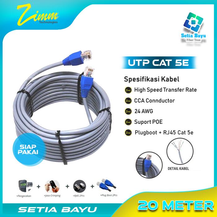 Gambar Kabel Lan Cat5e Spectra 20 Meter Siap Pakai Kabel Lan UTP Cat 5e dari Setia Bayu undefined Tokopedia
