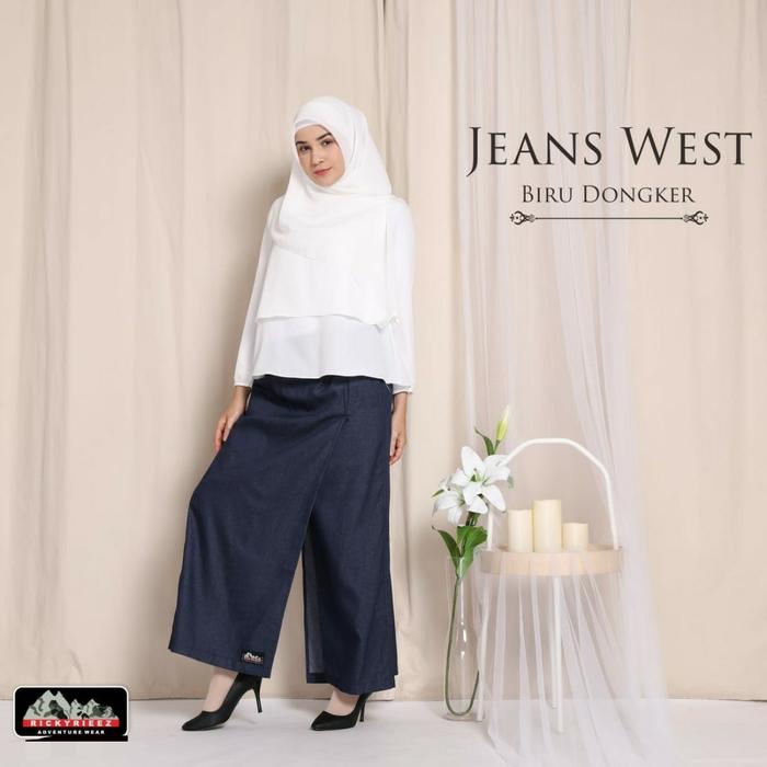 Gambar Rok Celana Casual Muslimah Rickyriez Bahan Softjeans Premium - Biru dongker, S dari fanaliahijab undefined Tokopedia