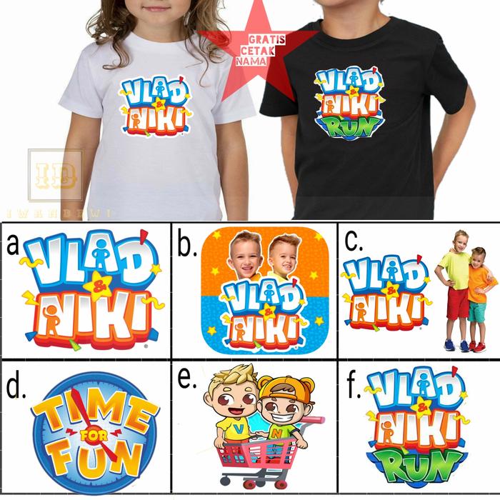 Gambar Kaos anak cowo VLAD AND NIKI youtube/baju vlad dan niki cewe-Free nama - Putih, S dari iwandewi undefined Tokopedia