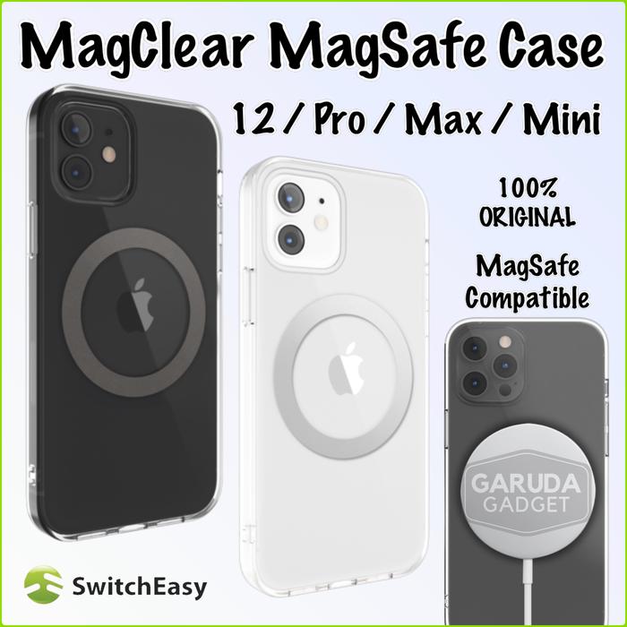 Case iPhone 12 Pro Max 12 Mini SwitchEasy MagClear MagSafe Soft Casing 12  Pro Max, Silver