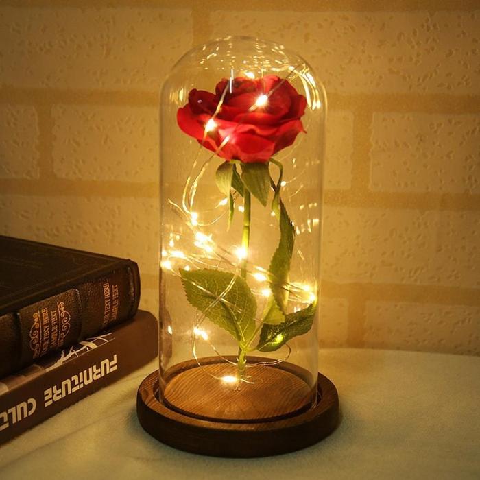 Gambar Lampu Dekorasi / lampu Hias meja bunga mawar Beauty and The Beast Rose - Merah dari Omjak.id undefined Tokopedia