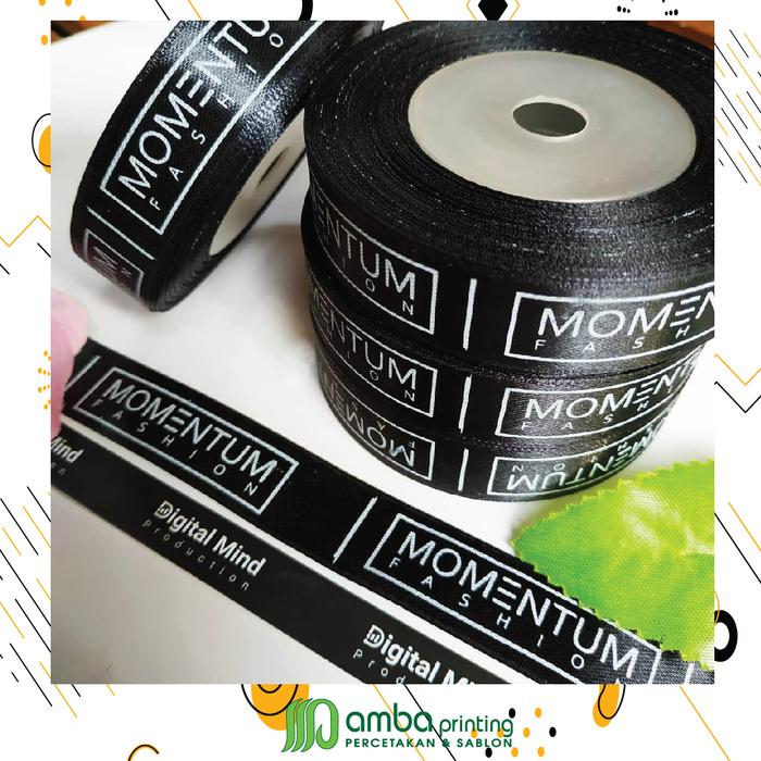 Gambar PITA SABLON SATIN/LABEL PITA HIJAB DAN BAJU/PITA KADO DAN HAMPERS - 1 cm dari Amba Printing undefined Tokopedia