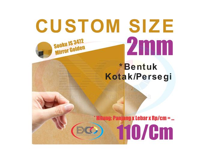 Gambar Akrilik lembaran 2mm Custom Size Warna Komplit - Mirror Golden dari Extreme Colours Indonesia undefined Tokopedia
