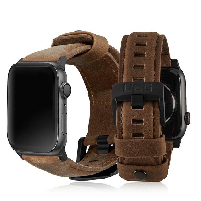 Gambar Original Apple Watch 4 40mm / 38mm UAG Leather Strap Ori - Brown Leather dari Wisma Smartphone undefined Tokopedia