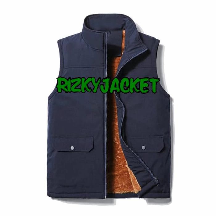 Gambar Termurah-Rompi tebal pria/Rompi motor pria keren - Navy, M dari Rizky.jacket Store undefined Tokopedia