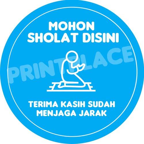 Gambar STIKER JAGA JARAK SHOLAT MASJID MUSHOLA - Biru Muda, besar dari Printplace undefined Tokopedia