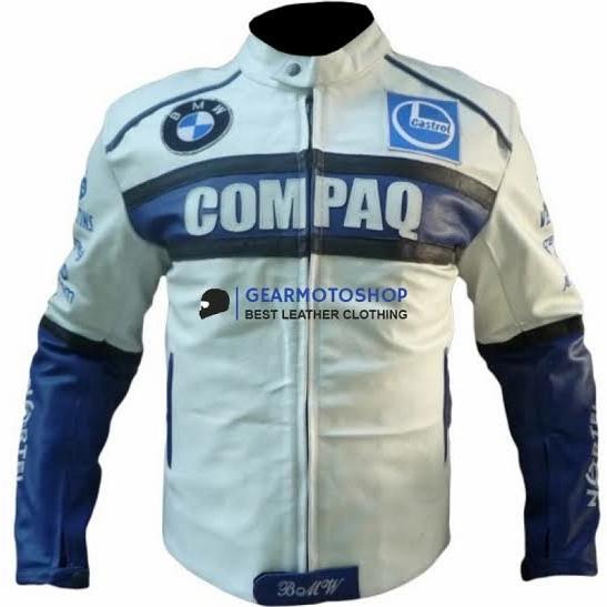 Gambar Jaket Motor BMW Kulit Domba Asli Super Premium White Blue - WhiteBlue, XL dari PupungOlshop undefined Tokopedia