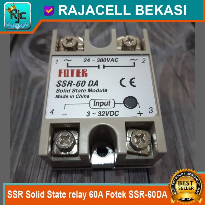 Gambar SSR Solid State relay 60A Fotek SSR-60DA 60 Ampere 24-380V 220V AC dari Rajacell Bekasi undefined Tokopedia