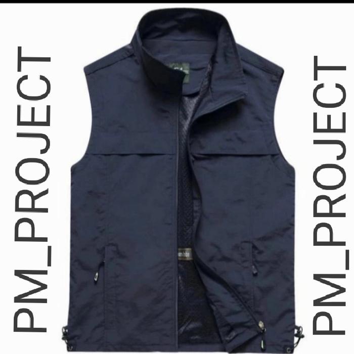 Gambar jaket rompi pria rompi polos rompi casual - biru navy, M dari Gan-JAKET undefined Tokopedia