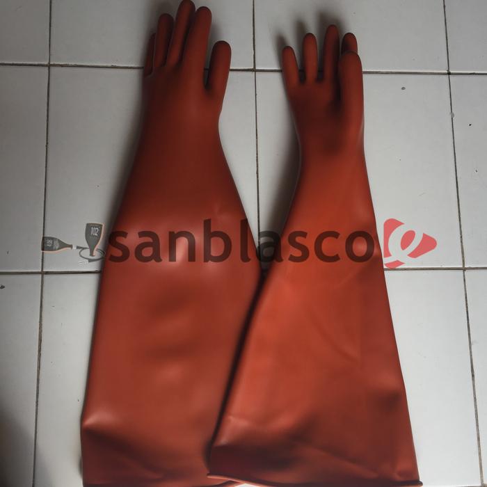 Gambar Sarung Tangan Sandblast Karet Orange Blasting Cabinet Kompac Tebal dari Elcometer undefined Tokopedia
