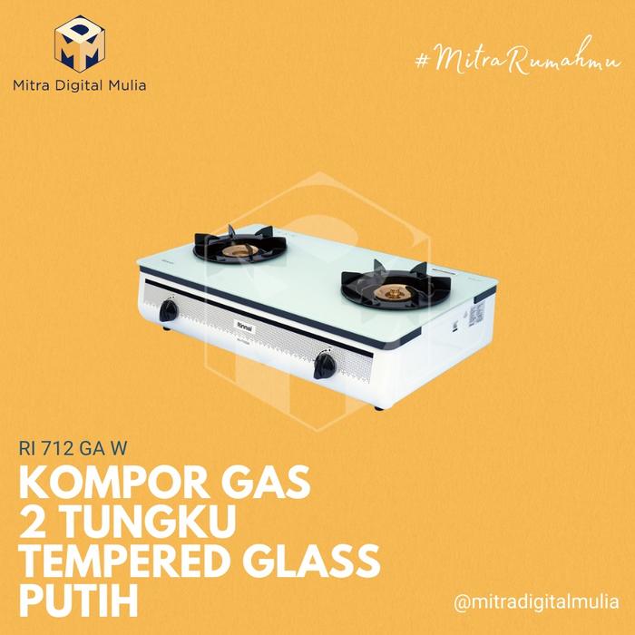 Jual Rinnai Ri 712 Ga W Kompor Gas Dengan Tempered Glass 2 Tungku Putih Kota Tangerang Mitra Digital Mulia Tokopedia