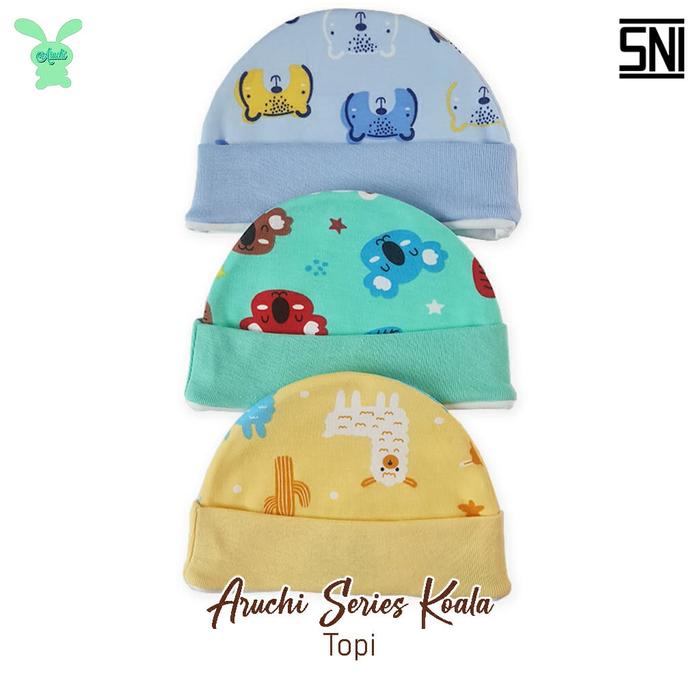 Jual ARUCHI TOPI MOTIF POLOSAN 3 PCS 