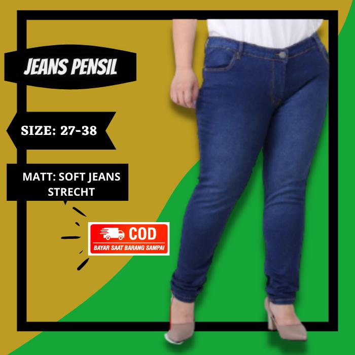 Gambar CELANA WANITA JEANS PANJANG PENSIL JUMBO KEKINIAN VARIASI RIPPED - navy, 32 dari NINESSTORE undefined Tokopedia