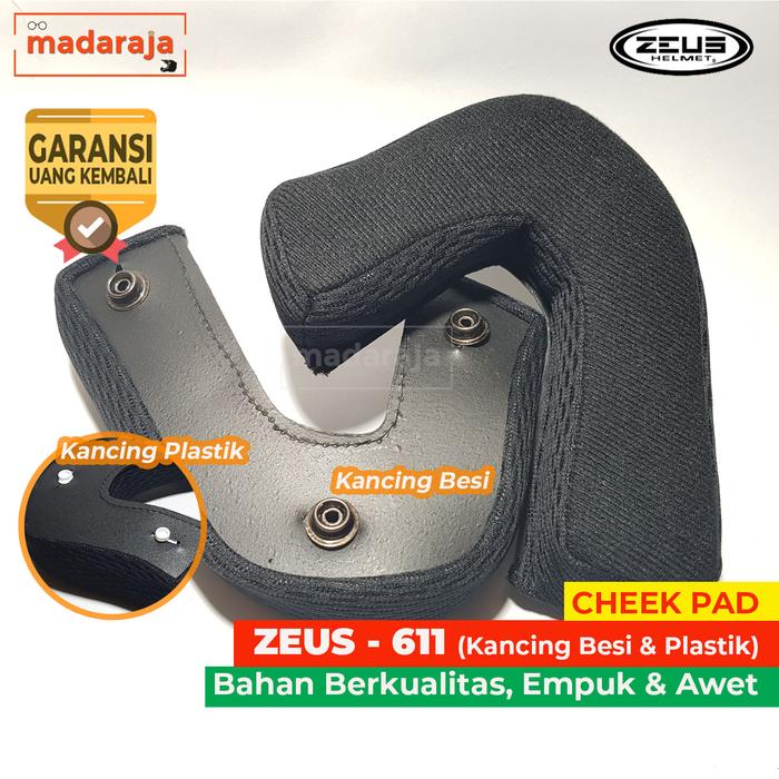 Gambar Busa Pipi Samping Helm ZEUS Z611 / Z 611 Kancing Plastik Besi - PLASTIK, M dari madaraja undefined Tokopedia