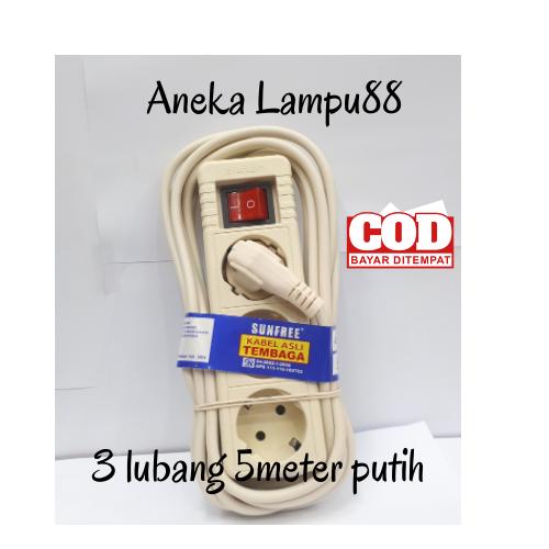 Gambar Aneka Lampu88 stop kontak 3lobang kabel 1,5 sampai 5 meter-sunfree - 3 L 5 M dari Aneka Lampu88 undefined Tokopedia