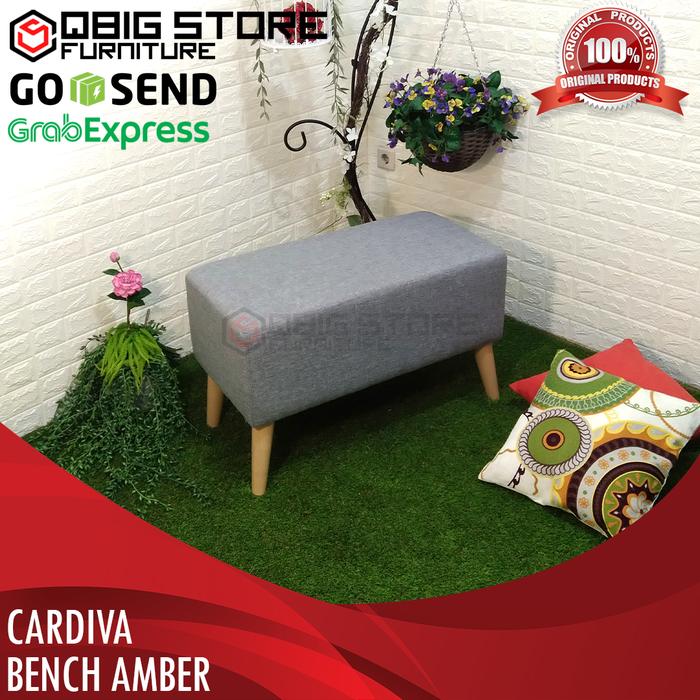 Gambar CARDIVA Bench Amber / Stool Doubleseat / Sofa Kursi Puff Panjang - Grey dari Qbig Store undefined Tokopedia