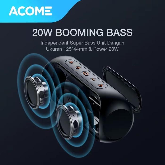 Jual Acome Super Bass Speaker Bluetooth 5.0 20w Ipx7 Rgb Rave Party A20 ...