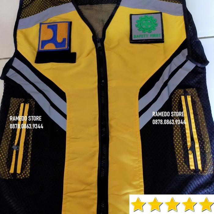 Gambar Rompi safety jala taslan bordir komputer Velcro Rompi custom dari Ramedo official undefined Tokopedia