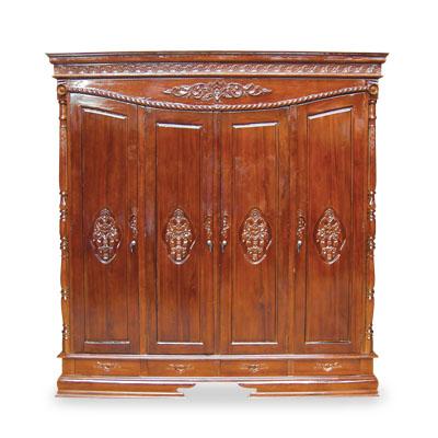 Gambar LEMARI PAKAIAN KAYU JATI JEPARA 4 PINTU - ROTI dari sparkling furniture undefined 5 Tokopedia