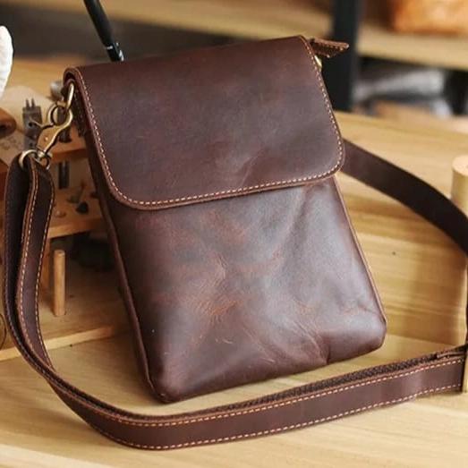 Gambar Tas Pria Kulit Asli Selempang Original / Tas Kulit Asli Sapi Slempang dari EMYL LEATHER undefined Tokopedia