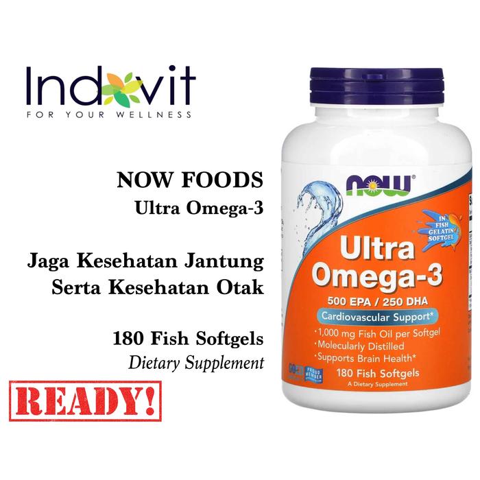 Jual Now Foods Ultra Omega-3 500 EPA/250 DHA 180Soft Vit Minyak Ikan Omega3  - Jakarta Pusat - IndoVit | Tokopedia