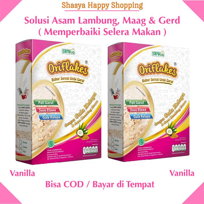 Gambar 2 Box 900 Gram ORIFLAKES Sereal Asam Lambung - 2 box Vanila dari Shasya Happy Shopping undefined Tokopedia