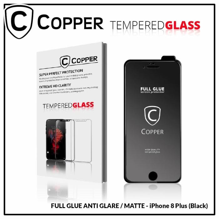 Gambar Iphone 8 Plus - COPPER Tempered Glass Full Glue ANTI GLARE / MATTE - Hitam dari Copper.Medan undefined Tokopedia