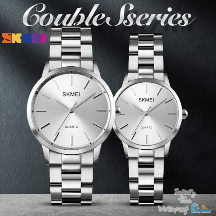 Gambar Jam Tangan Skmei 1694 1695 Analog Couple Kualitas Original Waterproof - Silver, Couple dari Infinitytime_id undefined Tokopedia