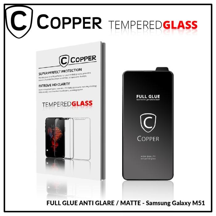 Promo Samsung M51 COPPER Tempered Glass Full Glue ANTI GLARE