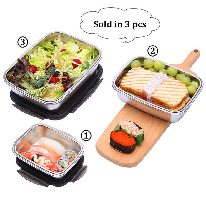 Gambar Kotak Makan Bento Lunch Box Stainless Steel 850ml - KT273 - Black dari Jayabaadi undefined Tokopedia