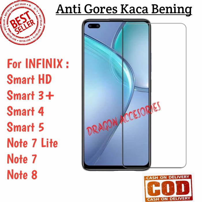 Anti Gores Bening Infinix Smart HD 3+ Note Lite Tempered Glass  Note