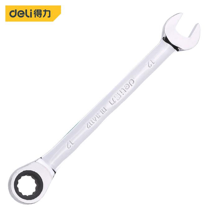 Gambar Deli Ratchet Wrench / Kunci Ring Pas Bolak Balik 8/10/12/14mm DL341XX - 12mm dari Deli Tools Official undefined Tokopedia
