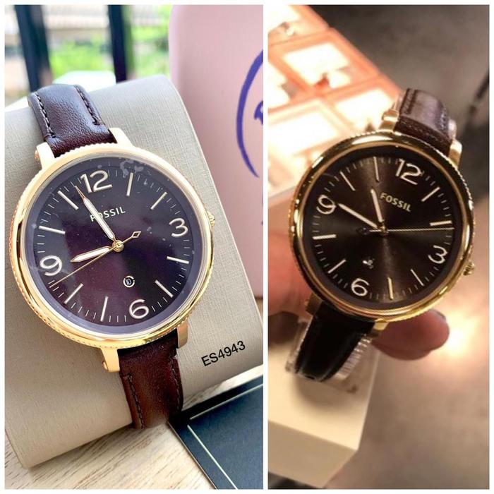wanita fossil ES4943 leather chocolate 