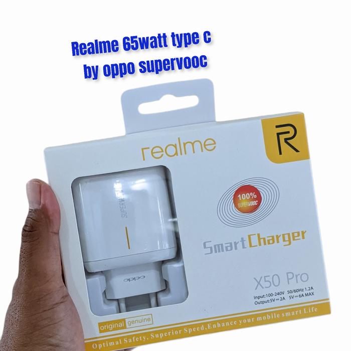 Gambar VOOC REALME X50 PRO Type C Super Fast Charging 65W bisa bayar dtempat - Putih dari Wildan shop smg undefined Tokopedia