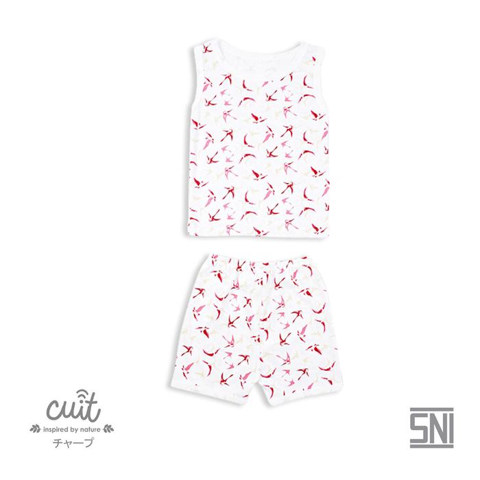 Gambar CUIT Setelan Anak Kutung Celana Pendek TAKA Series - RED, S dari CUIT BABYWEAR undefined Tokopedia