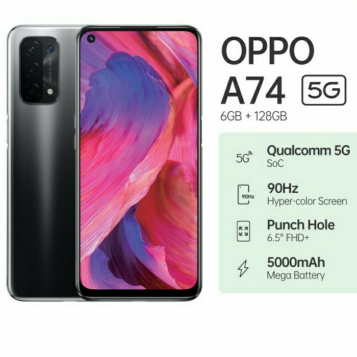Gambar OPPO A74 5G 6/128GB GARANSI REAMI NEW - HITAM - Hitam dari Hendri Celular undefined Tokopedia