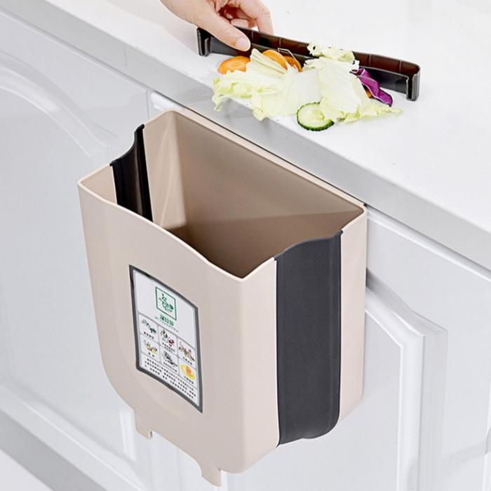 Gambar Tempat Tong Sampah Dapur Plastik Gantung dan Lipat Foldable Trash Bin - Cokelat dari ANAKKIN BABY STORE undefined Tokopedia
