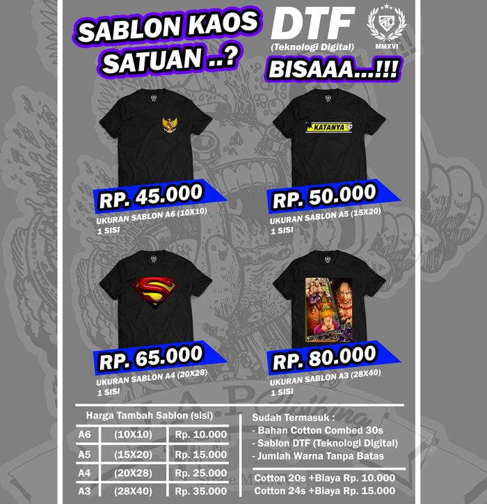 Gambar KAOS SABLON SATUAN FULL COLOUR - Tambahan 24s dari journey all perfect co. undefined Tokopedia