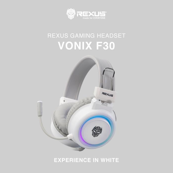 Gambar REXUS HEADSET GAMING VONIX F30 - Putih dari Gaming Plus Store undefined Tokopedia