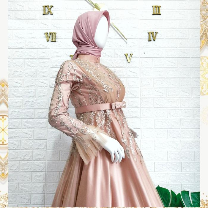 Gambar Shayra Shayyed Gaun Pesta Wedding Wanita Muslimah Gamis/Kebaya Couple - Mocca, L dari El Khayra Official undefined Tokopedia