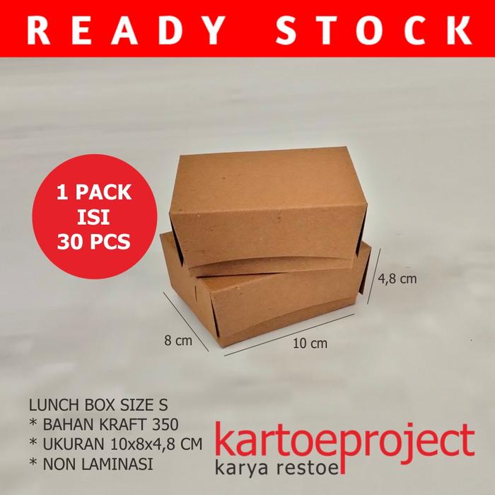 Gambar PAPER LUNCH BOX S 350 GRM / KOTAK NASI KRAFT 350 dari Karya Restoe Project undefined Tokopedia