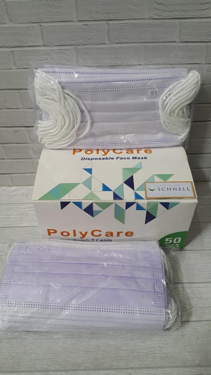 Jual Masker Medis 3ply Polycare (isi 50pcs) - Earloop Ungu - Kota ...