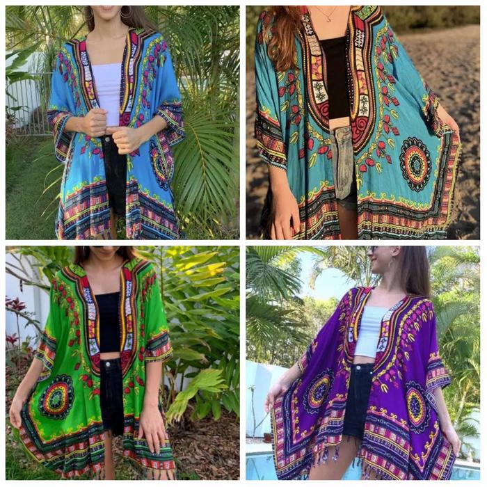 Gambar Baju Outer/Cardigan/Outwear Pantai Bali Dashiki Bohemian Ethnic/Etnik Outer dari Tropisoul undefined Tokopedia