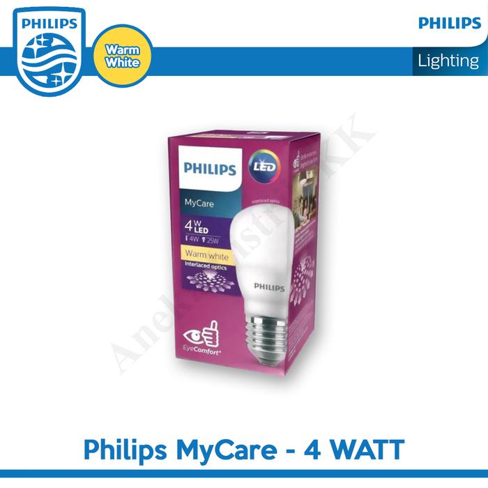 Gambar PHILIPS LED BULB 4W 4 W Watt e27 KUNING 3000K 220V 4Watt Warm white - No BubbleWrap dari Aneka Listrik KK undefined Tokopedia