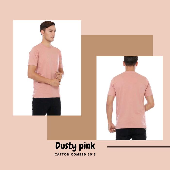 Gambar Langsung Dari Pabrik - Kaos Polos Pria Lengan Pendek Warna Cream - Dusty Pink, L dari MumpungMurah undefined Tokopedia